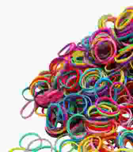 small colored rubber bands per 5